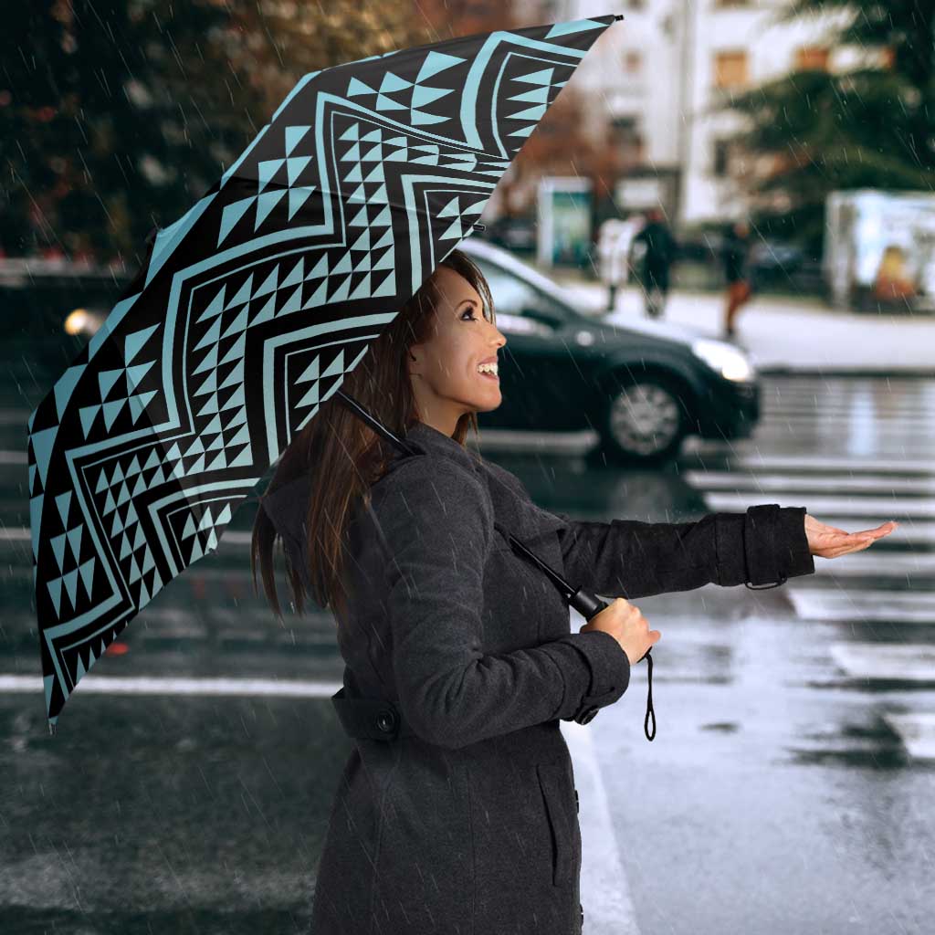 Maori Niho Taniwha Te Wheiao Umbrella Moana Blue - Polynesian Pride