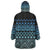 Maori Niho Taniwha Te Wheiao Wearable Blanket Hoodie Moana Blue - Polynesian Pride