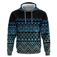 Maori Niho Taniwha Te Wheiao Zip Hoodie Moana Blue LT7 Pullover Hoodie Blue - Polynesian Pride