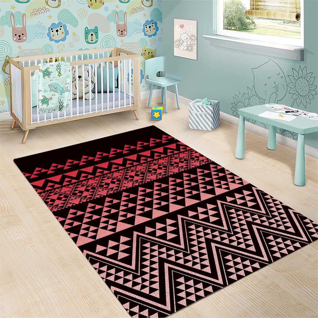 Maori Niho Taniwha Te Wheiao Area Rug Terracotta - Polynesian Pride