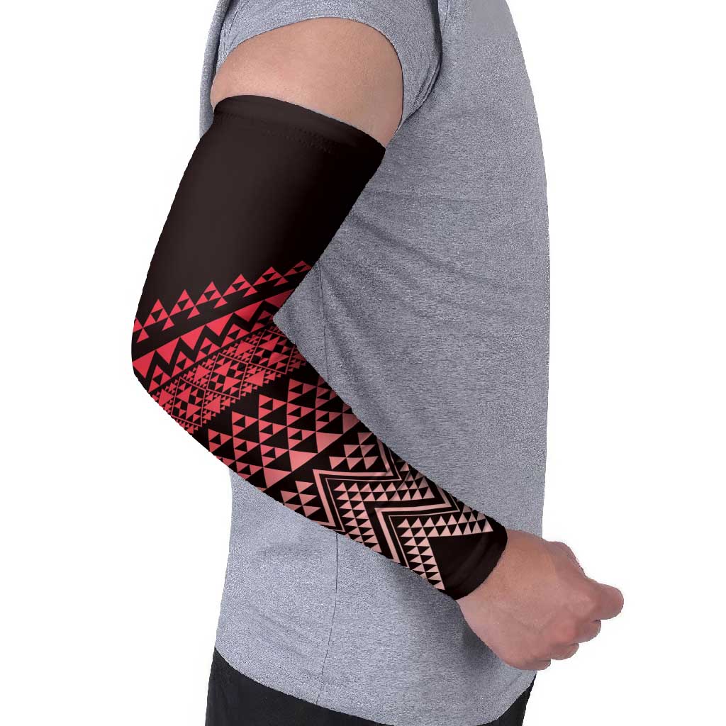 Maori Niho Taniwha Te Wheiao Arm Sleeves Terracotta - Polynesian Pride