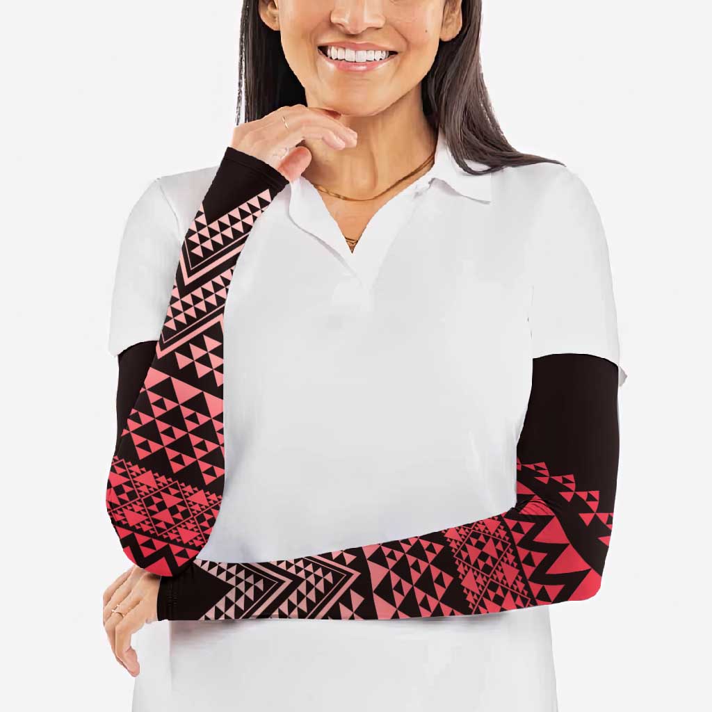 Maori Niho Taniwha Te Wheiao Arm Sleeves Terracotta - Polynesian Pride