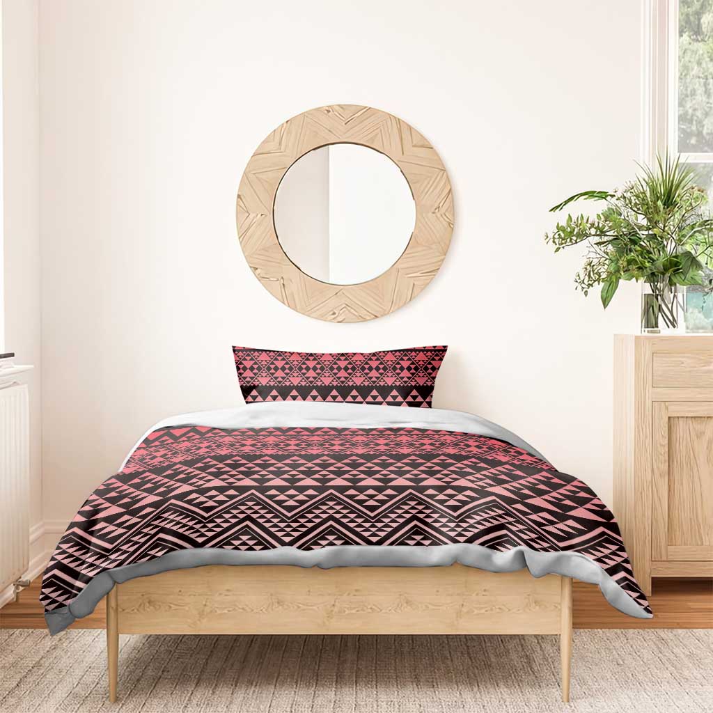 Maori Niho Taniwha Te Wheiao Bedding Set Terracotta - Polynesian Pride