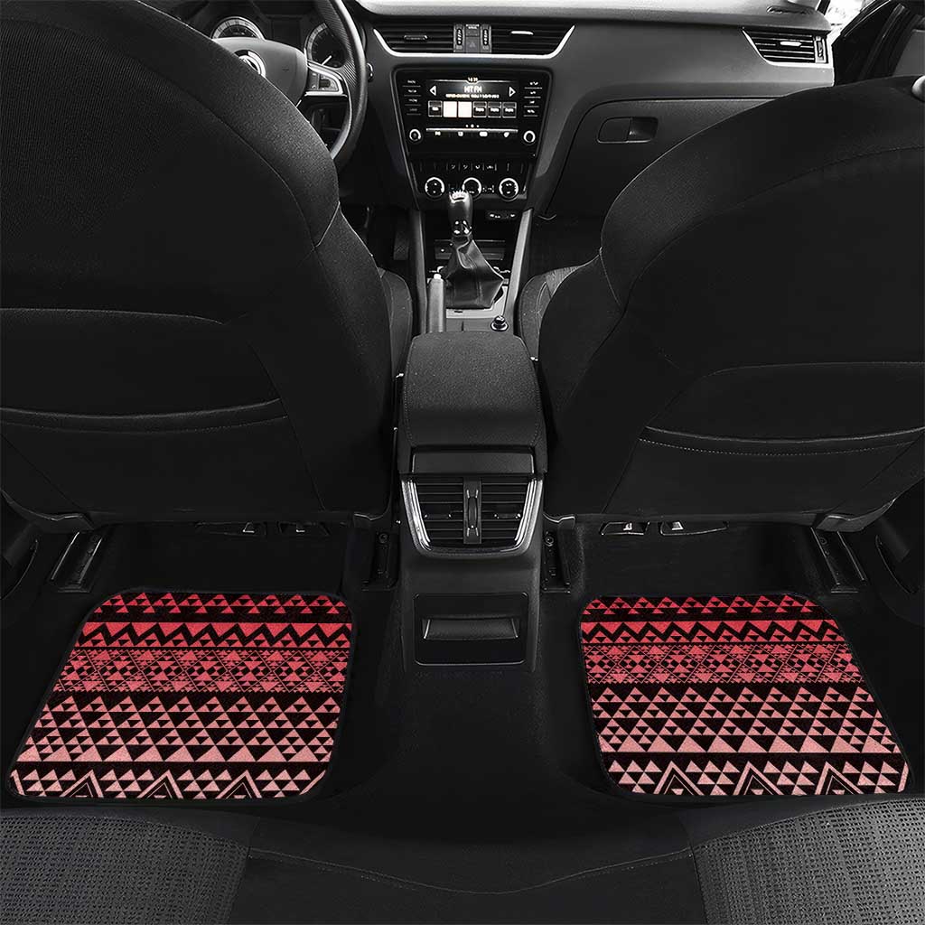 Maori Niho Taniwha Te Wheiao Car Mats Terracotta - Polynesian Pride