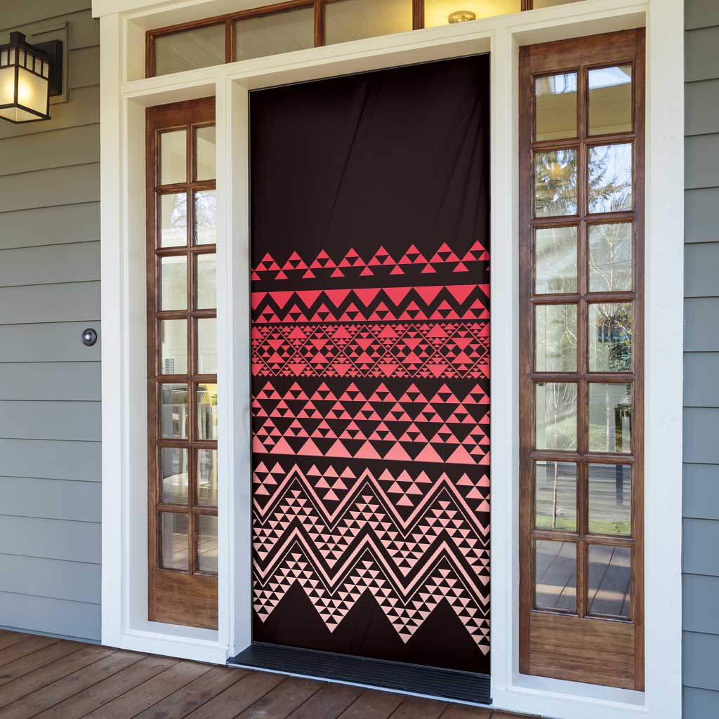 Maori Niho Taniwha Te Wheiao Door Cover Terracotta - Polynesian Pride