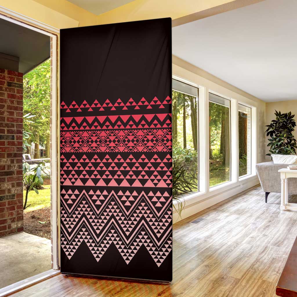 Maori Niho Taniwha Te Wheiao Door Cover Terracotta - Polynesian Pride