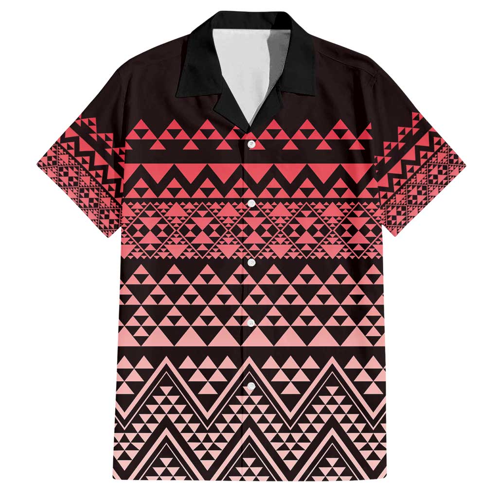 Maori Niho Taniwha Te Wheiao Family Matching Long Sleeve Bodycon Dress and Hawaiian Shirt Terracotta LT7 Dad's Shirt - Short Sleeve Terracotta - Polynesian Pride