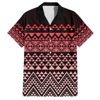 Maori Niho Taniwha Te Wheiao Family Matching Long Sleeve Bodycon Dress and Hawaiian Shirt Terracotta LT7 Dad's Shirt - Short Sleeve Terracotta - Polynesian Pride