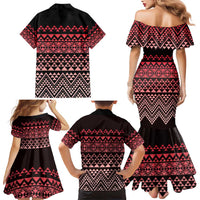 Maori Niho Taniwha Te Wheiao Family Matching Mermaid Dress and Hawaiian Shirt Terracotta LT7 - Polynesian Pride