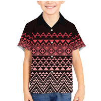 Maori Niho Taniwha Te Wheiao Family Matching Mermaid Dress and Hawaiian Shirt Terracotta LT7 Son's Shirt Terracotta - Polynesian Pride