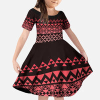 Maori Niho Taniwha Te Wheiao Family Matching Off Shoulder Maxi Dress and Hawaiian Shirt Terracotta - Polynesian Pride