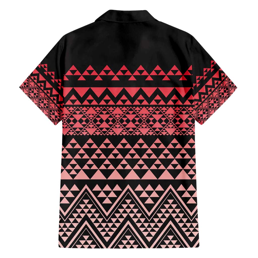 Maori Niho Taniwha Te Wheiao Family Matching Off Shoulder Short Dress and Hawaiian Shirt Terracotta - Polynesian Pride