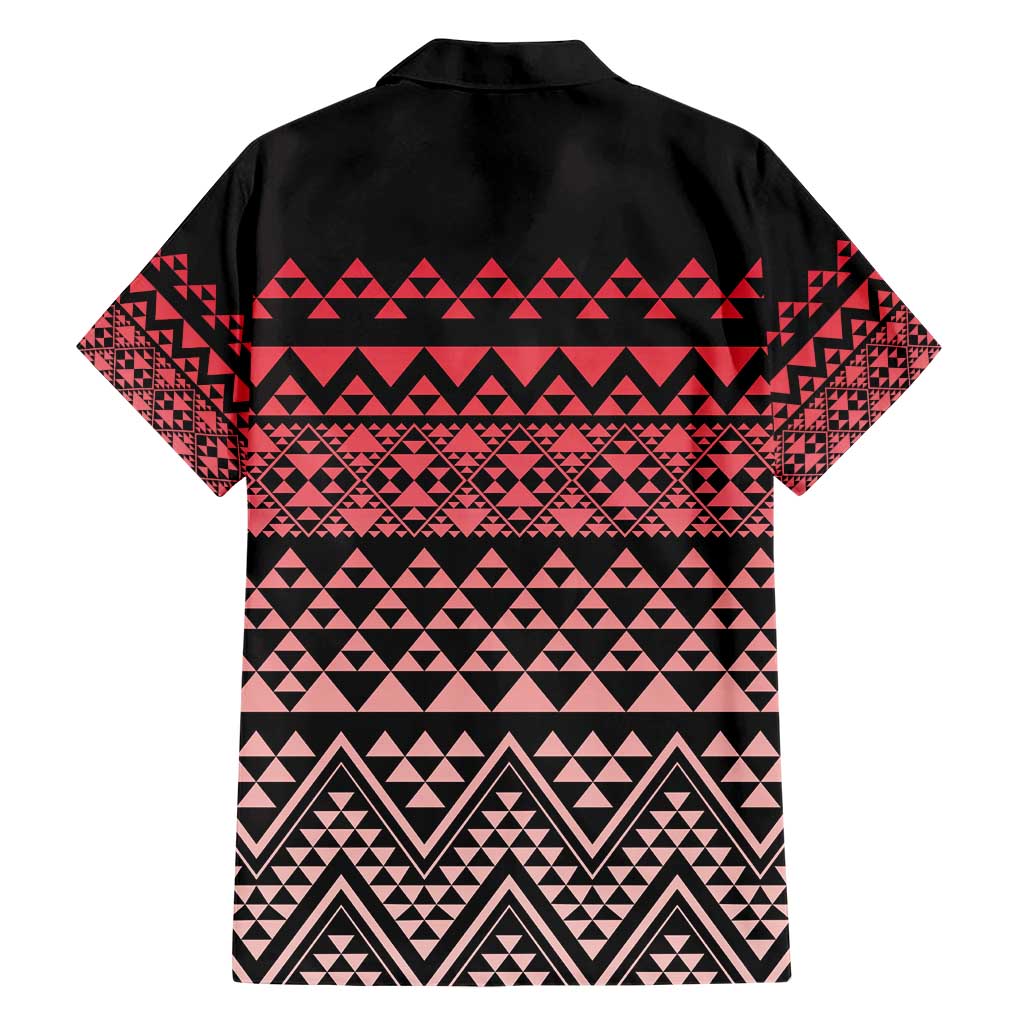 Maori Niho Taniwha Te Wheiao Family Matching Short Sleeve Bodycon Dress and Hawaiian Shirt Terracotta LT7 - Polynesian Pride