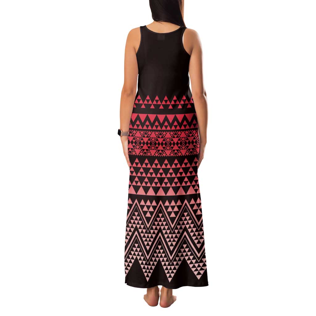 Maori Niho Taniwha Te Wheiao Family Matching Tank Maxi Dress and Hawaiian Shirt Terracotta - Polynesian Pride
