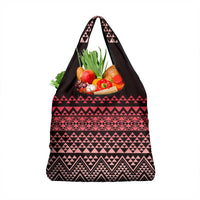 Maori Niho Taniwha Te Wheiao Grocery Bag Terracotta - Polynesian Pride