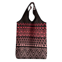 Maori Niho Taniwha Te Wheiao Grocery Bag Terracotta - Polynesian Pride