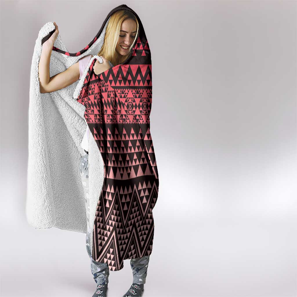 Maori Niho Taniwha Te Wheiao Hooded Blanket Terracotta - Polynesian Pride