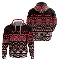 Maori Niho Taniwha Te Wheiao Hoodie Terracotta - Polynesian Pride