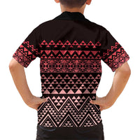 Maori Niho Taniwha Te Wheiao Kid Hawaiian Shirt Terracotta - Polynesian Pride