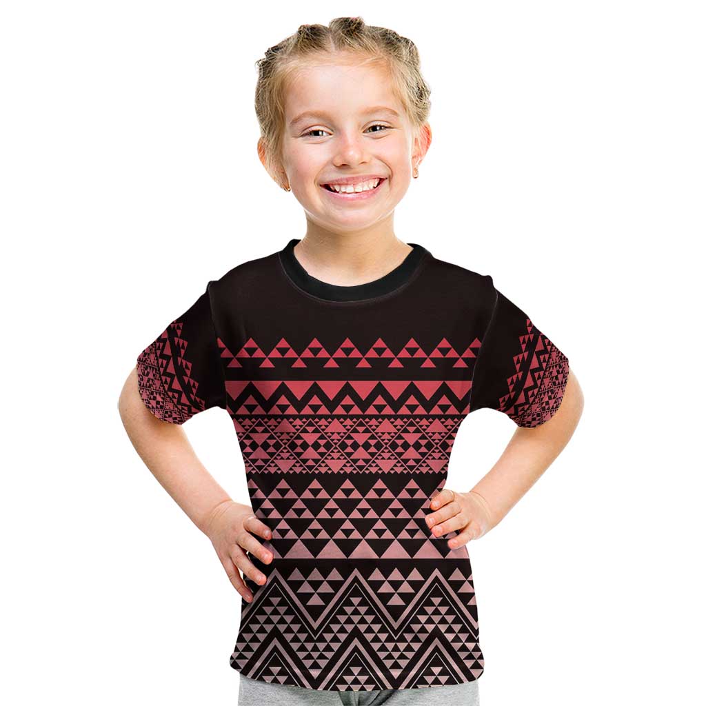 Maori Niho Taniwha Te Wheiao Kid T Shirt Terracotta - Polynesian Pride