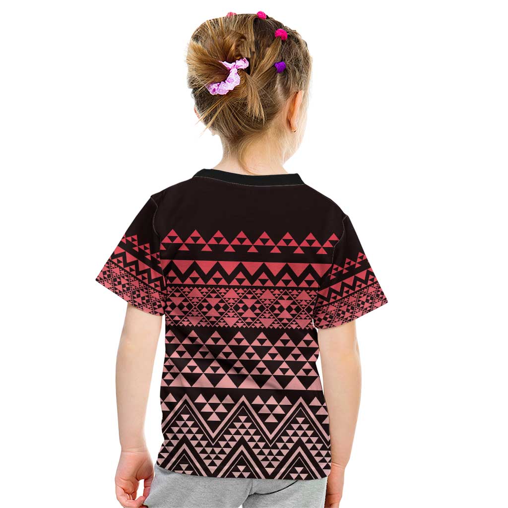Maori Niho Taniwha Te Wheiao Kid T Shirt Terracotta - Polynesian Pride