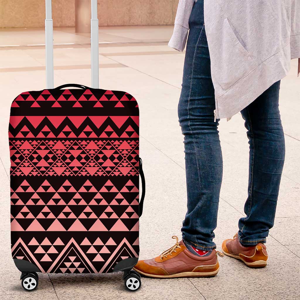 Maori Niho Taniwha Te Wheiao Luggage Cover Terracotta - Polynesian Pride