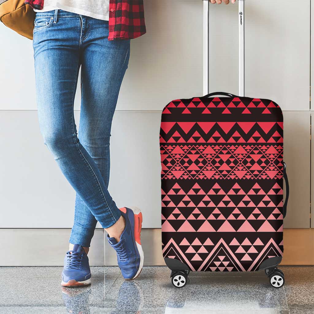 Maori Niho Taniwha Te Wheiao Luggage Cover Terracotta - Polynesian Pride