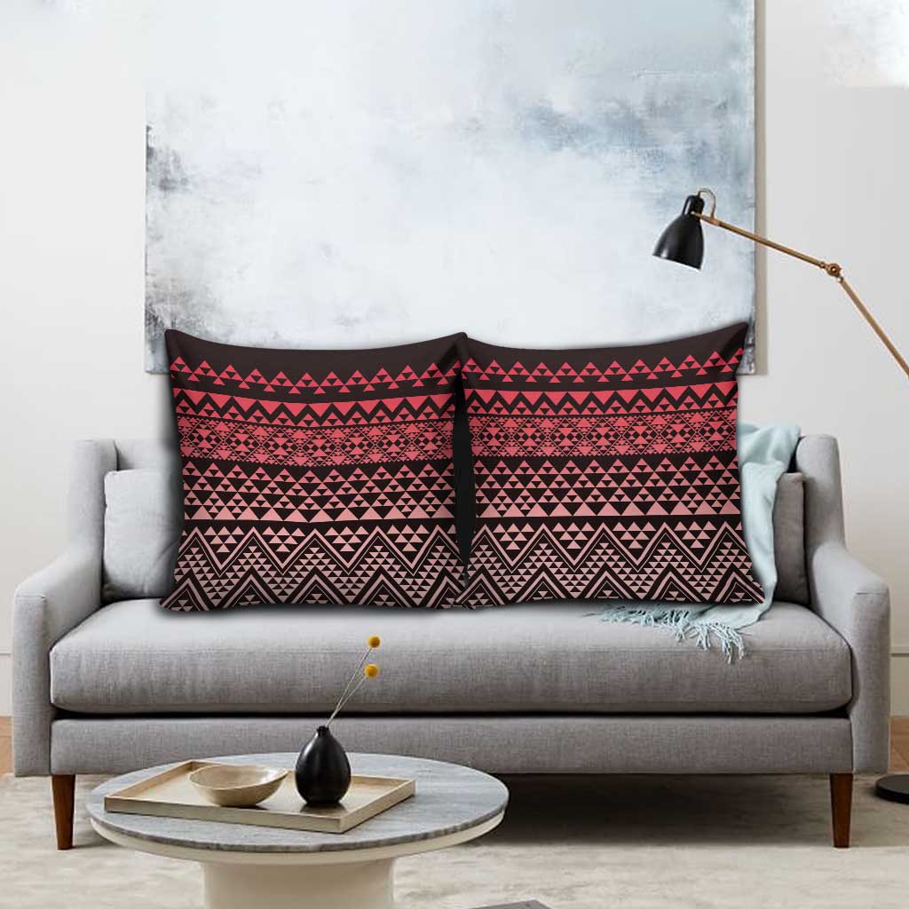 Maori Niho Taniwha Te Wheiao Pillow Cover Terracotta - Polynesian Pride