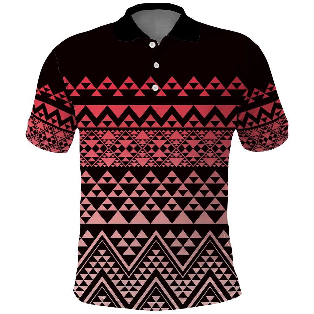 Maori Niho Taniwha Te Wheiao Polo Shirt Terracotta - Polynesian Pride