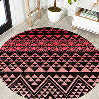 Maori Niho Taniwha Te Wheiao Round Carpet Terracotta - Polynesian Pride