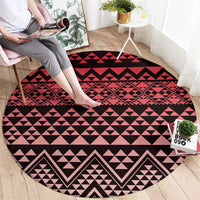 Maori Niho Taniwha Te Wheiao Round Carpet Terracotta - Polynesian Pride