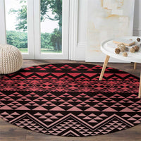 Maori Niho Taniwha Te Wheiao Round Carpet Terracotta - Polynesian Pride