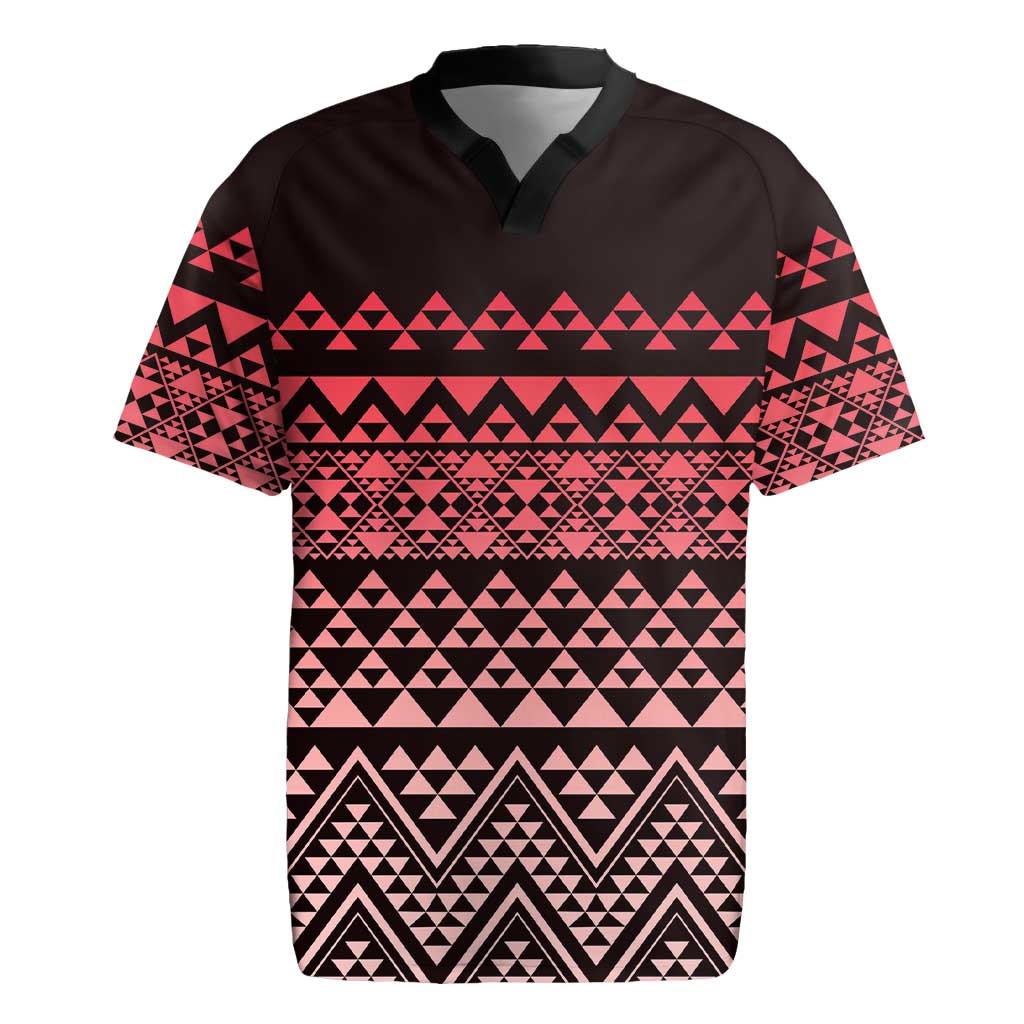 Maori Niho Taniwha Te Wheiao Rugby Jersey Terracotta - Polynesian Pride