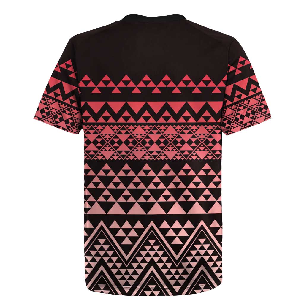 Maori Niho Taniwha Te Wheiao Rugby Jersey Terracotta - Polynesian Pride