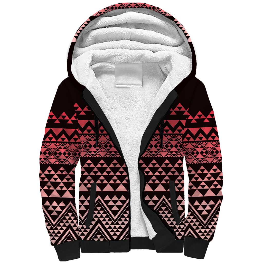 Maori Niho Taniwha Te Wheiao Sherpa Hoodie Terracotta LT7 Unisex Terracotta - Polynesian Pride