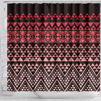 Maori Niho Taniwha Te Wheiao Shower Curtain Terracotta - Polynesian Pride