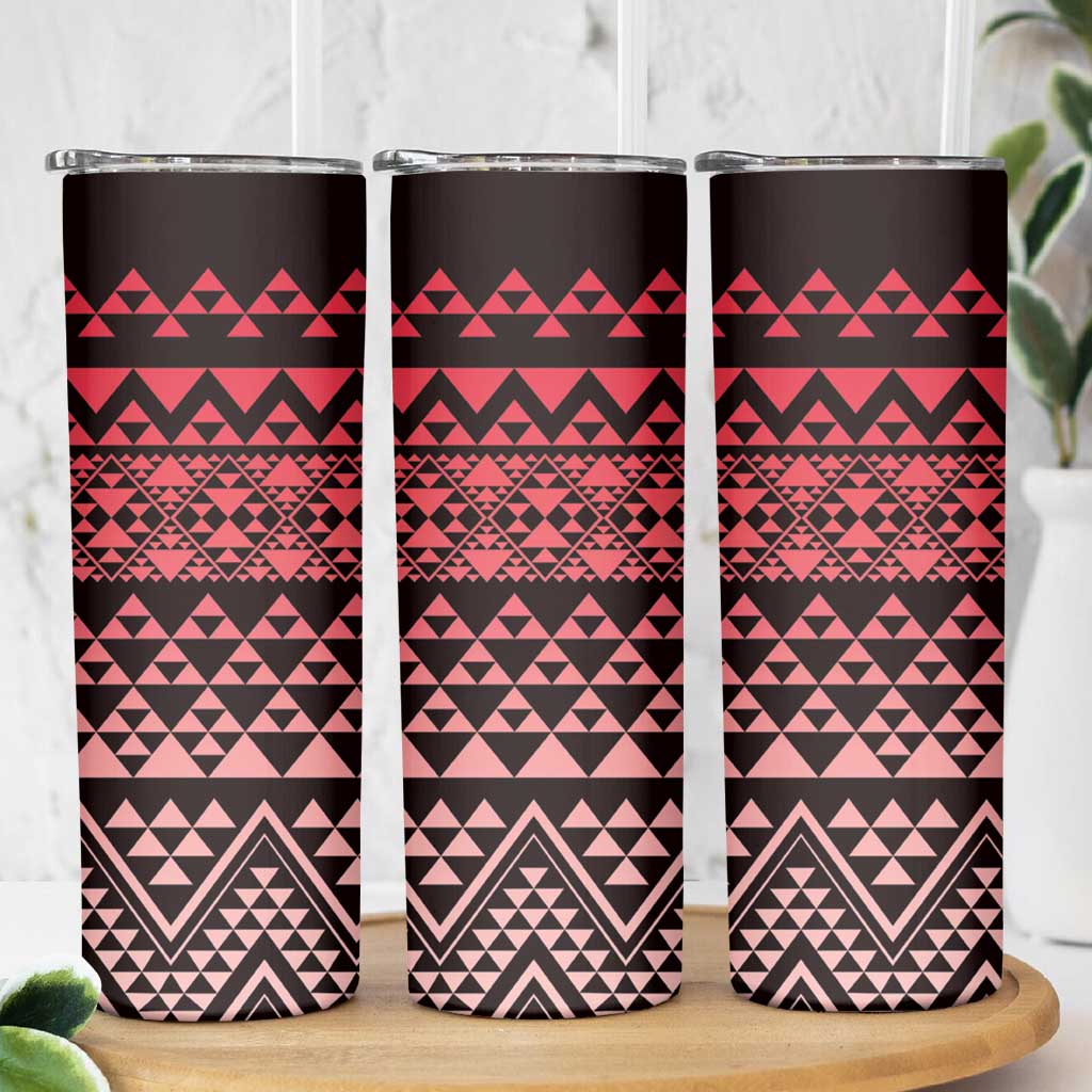 Maori Niho Taniwha Te Wheiao Skinny Tumbler Terracotta - Polynesian Pride