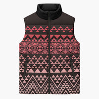 Maori Niho Taniwha Te Wheiao Sleeveless Puffer Jacket Terracotta - Polynesian Pride