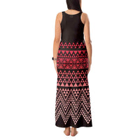 Maori Niho Taniwha Te Wheiao Tank Maxi Dress Terracotta - Polynesian Pride