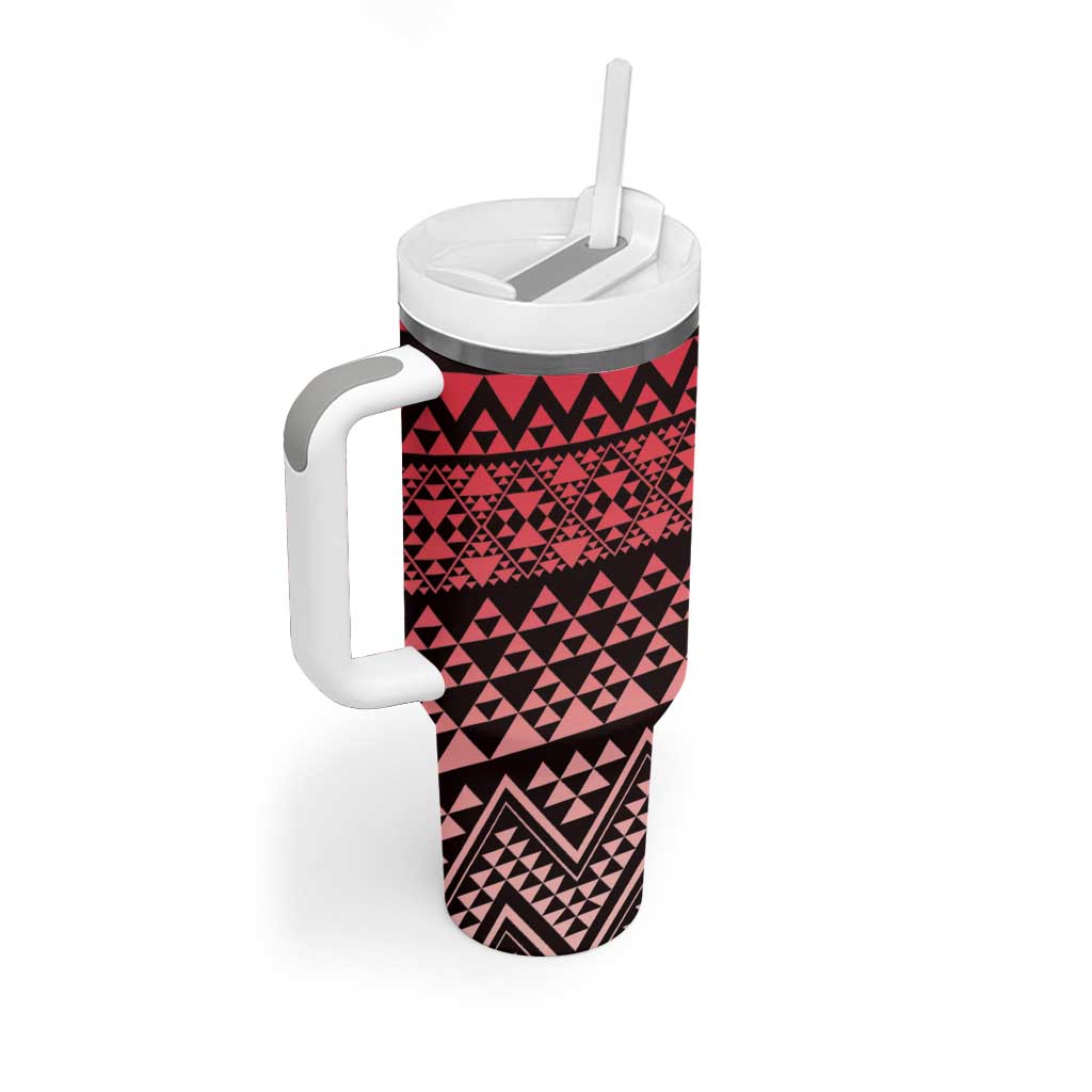 Maori Niho Taniwha Te Wheiao Tumbler With Handle Terracotta - Polynesian Pride