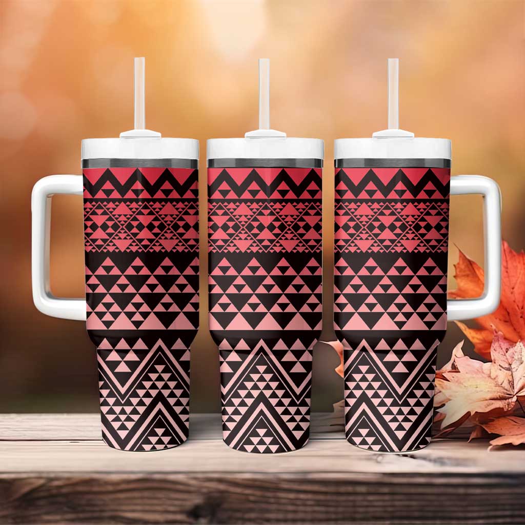 Maori Niho Taniwha Te Wheiao Tumbler With Handle Terracotta - Polynesian Pride