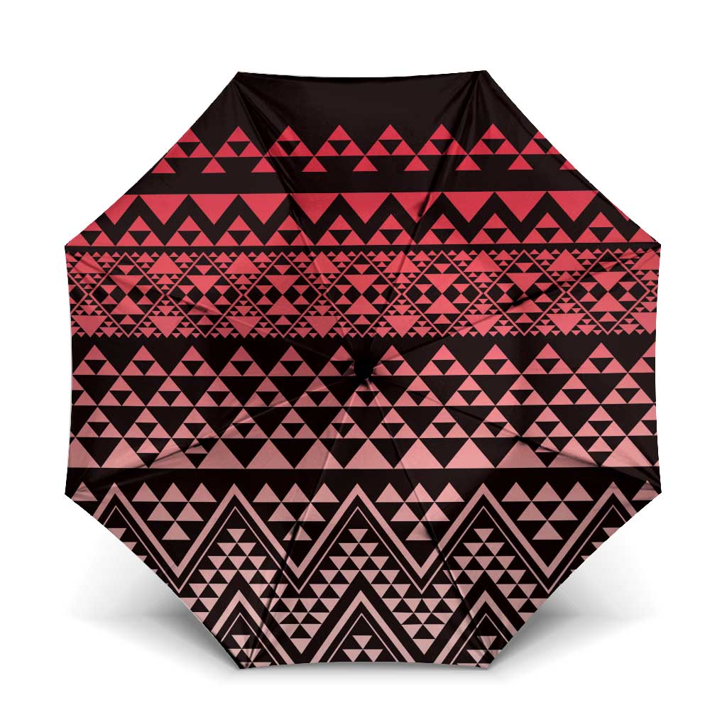 Maori Niho Taniwha Te Wheiao Umbrella Terracotta - Polynesian Pride