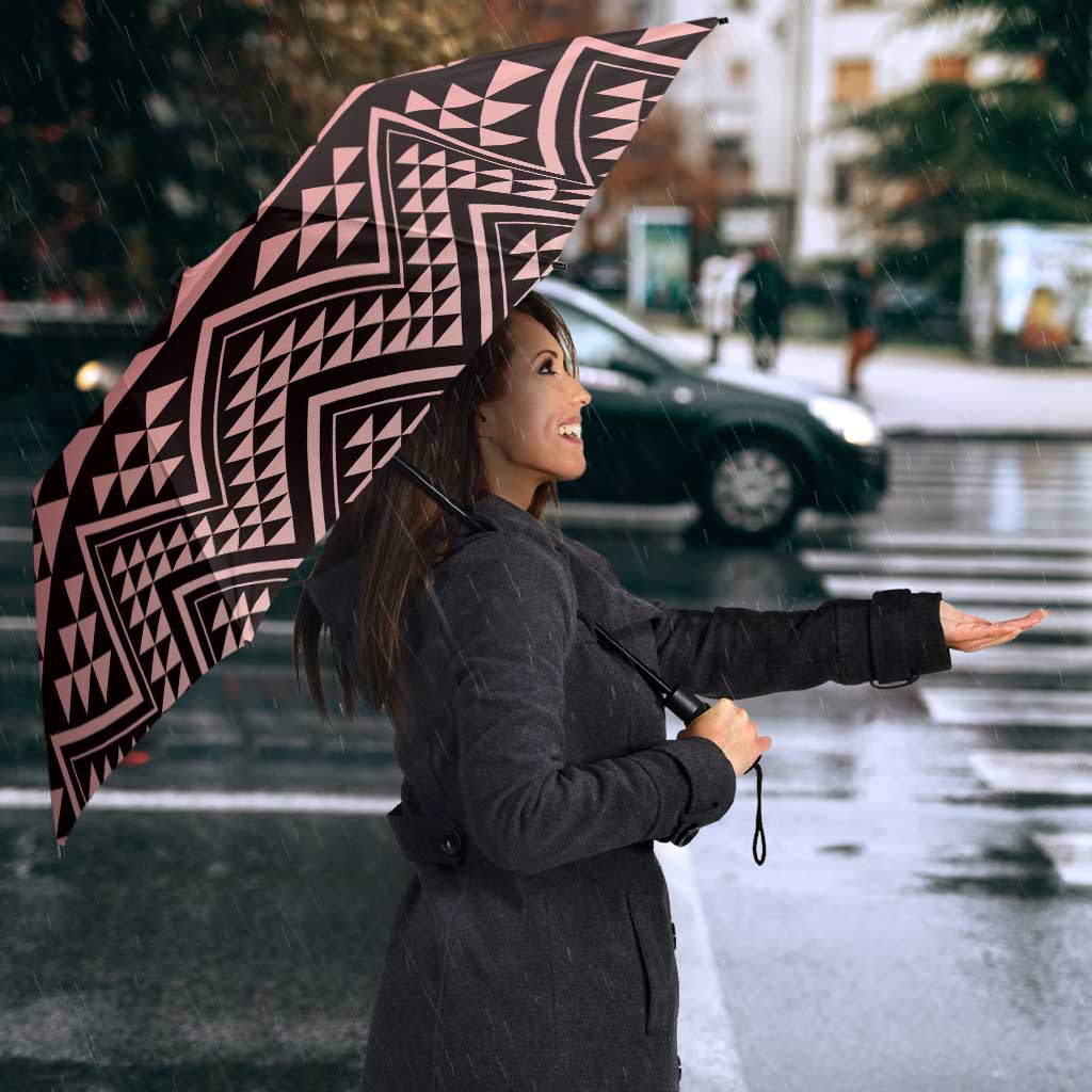 Maori Niho Taniwha Te Wheiao Umbrella Terracotta - Polynesian Pride