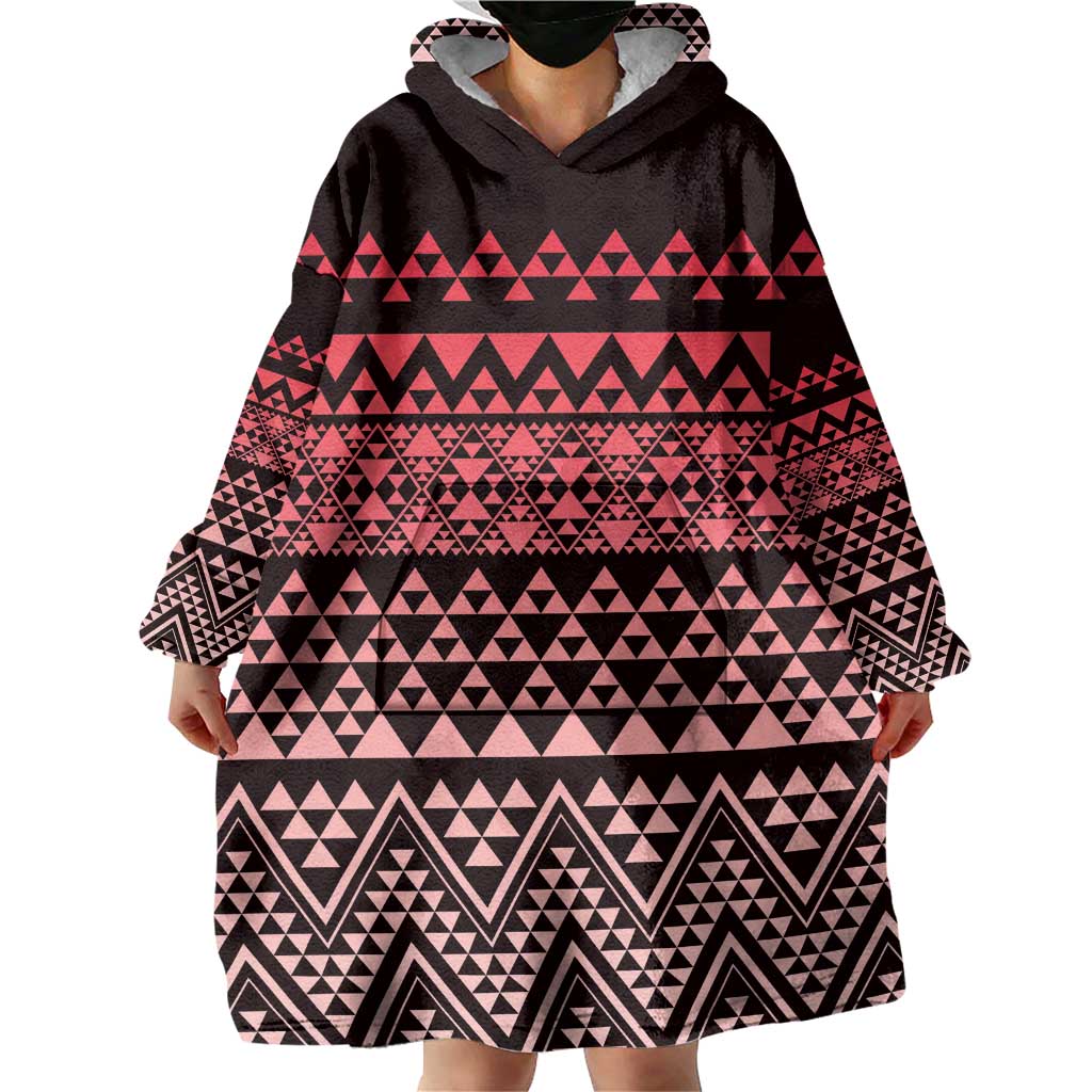 Maori Niho Taniwha Te Wheiao Wearable Blanket Hoodie Terracotta - Polynesian Pride