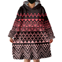 Maori Niho Taniwha Te Wheiao Wearable Blanket Hoodie Terracotta - Polynesian Pride