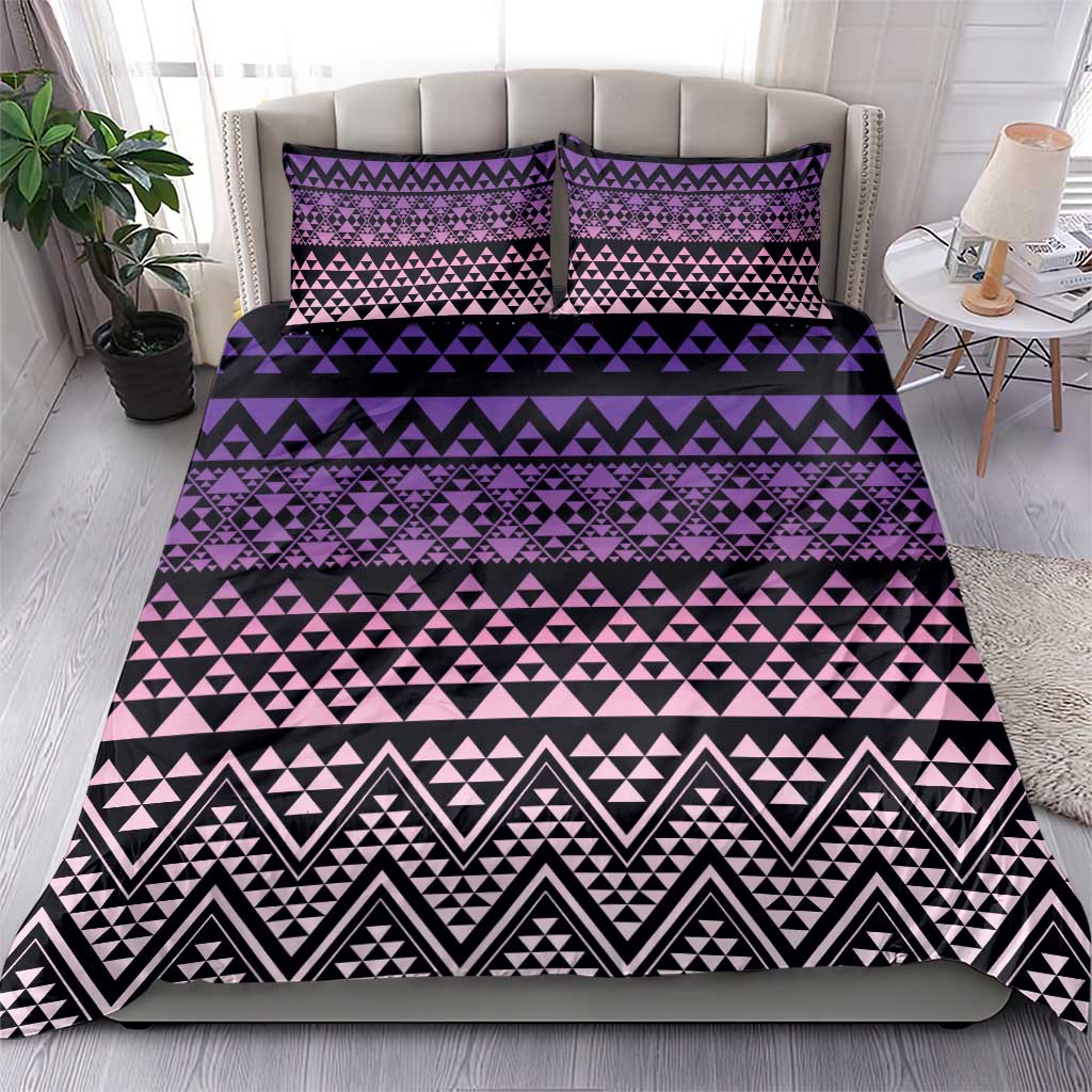 Maori Niho Taniwha Te Wheiao Bedding Set Waiporoporo - Polynesian Pride