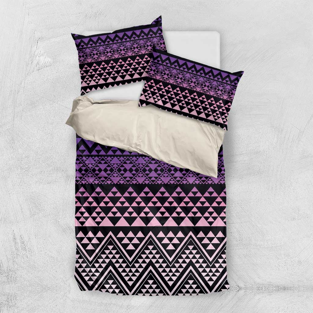 Maori Niho Taniwha Te Wheiao Bedding Set Waiporoporo - Polynesian Pride