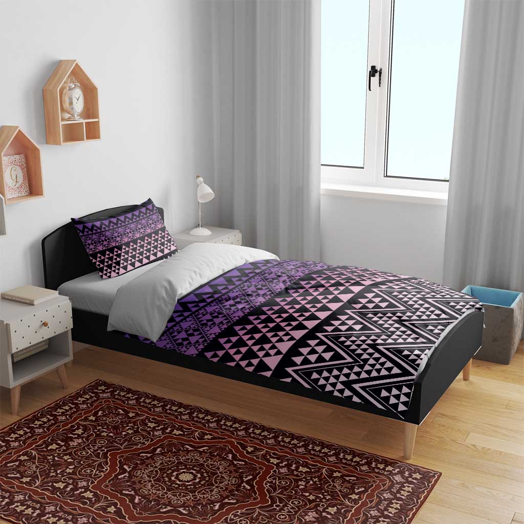 Maori Niho Taniwha Te Wheiao Bedding Set Waiporoporo - Polynesian Pride