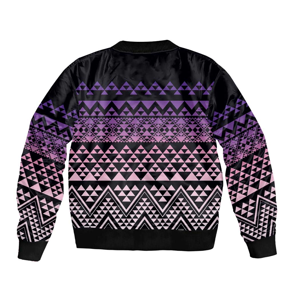 Maori Niho Taniwha Te Wheiao Bomber Jacket Waiporoporo - Polynesian Pride