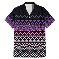 Maori Niho Taniwha Te Wheiao Family Matching Mermaid Dress and Hawaiian Shirt Waiporoporo LT7 Dad's Shirt - Short Sleeve Purple - Polynesian Pride